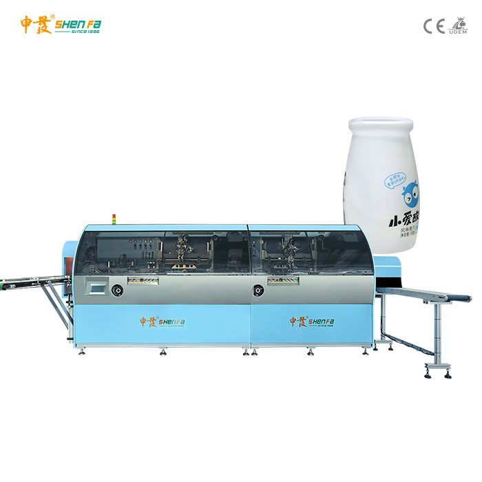 Two Colors Full Auto Silk Screen Printing Machines For Milk Water Bottles